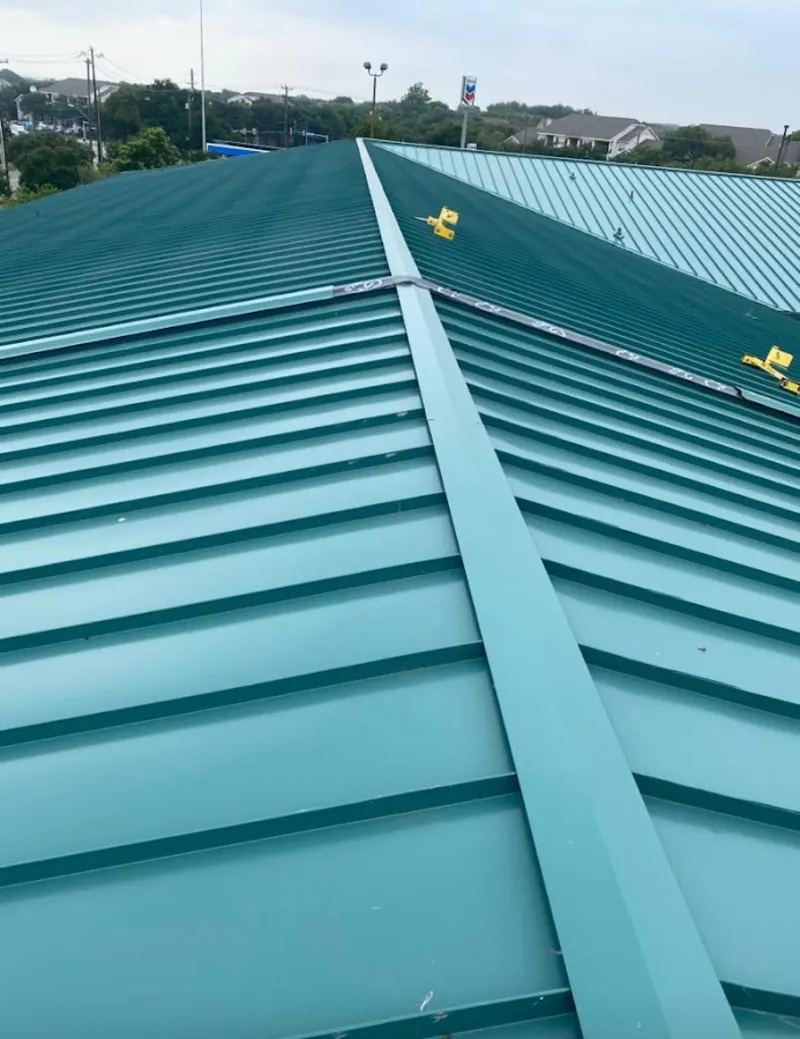 Green commercial metal roof ridge and valley for Metal Roof Repair in Ulster